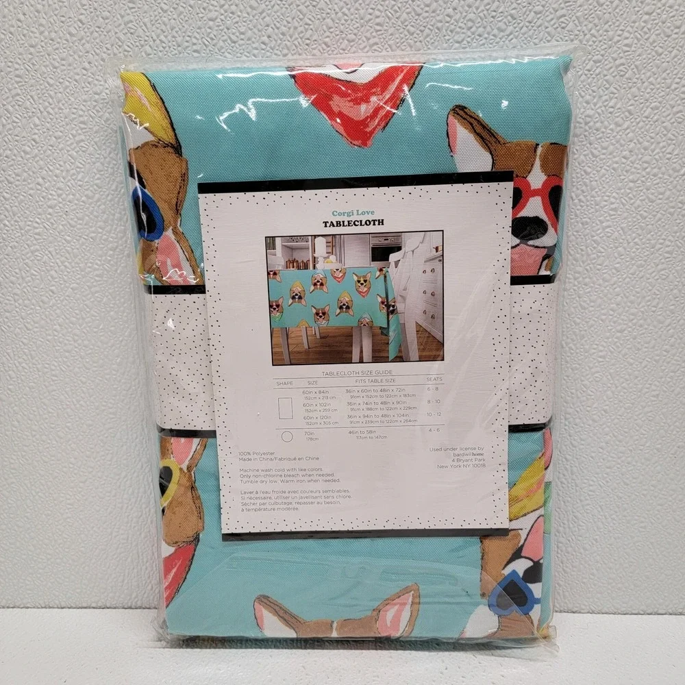 Corgi Love Tablecloth Dogs Sunglasses Summer Bouffants & Broken Hearts 60